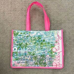 Lilly Pulitzer Pink and Green Map Design Tote